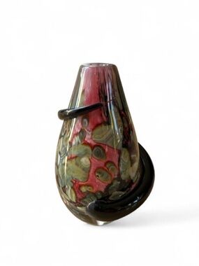 Robert Eickholt Hand-blown Glass Vase Paperweight 5”H Signed 2002 PMAW